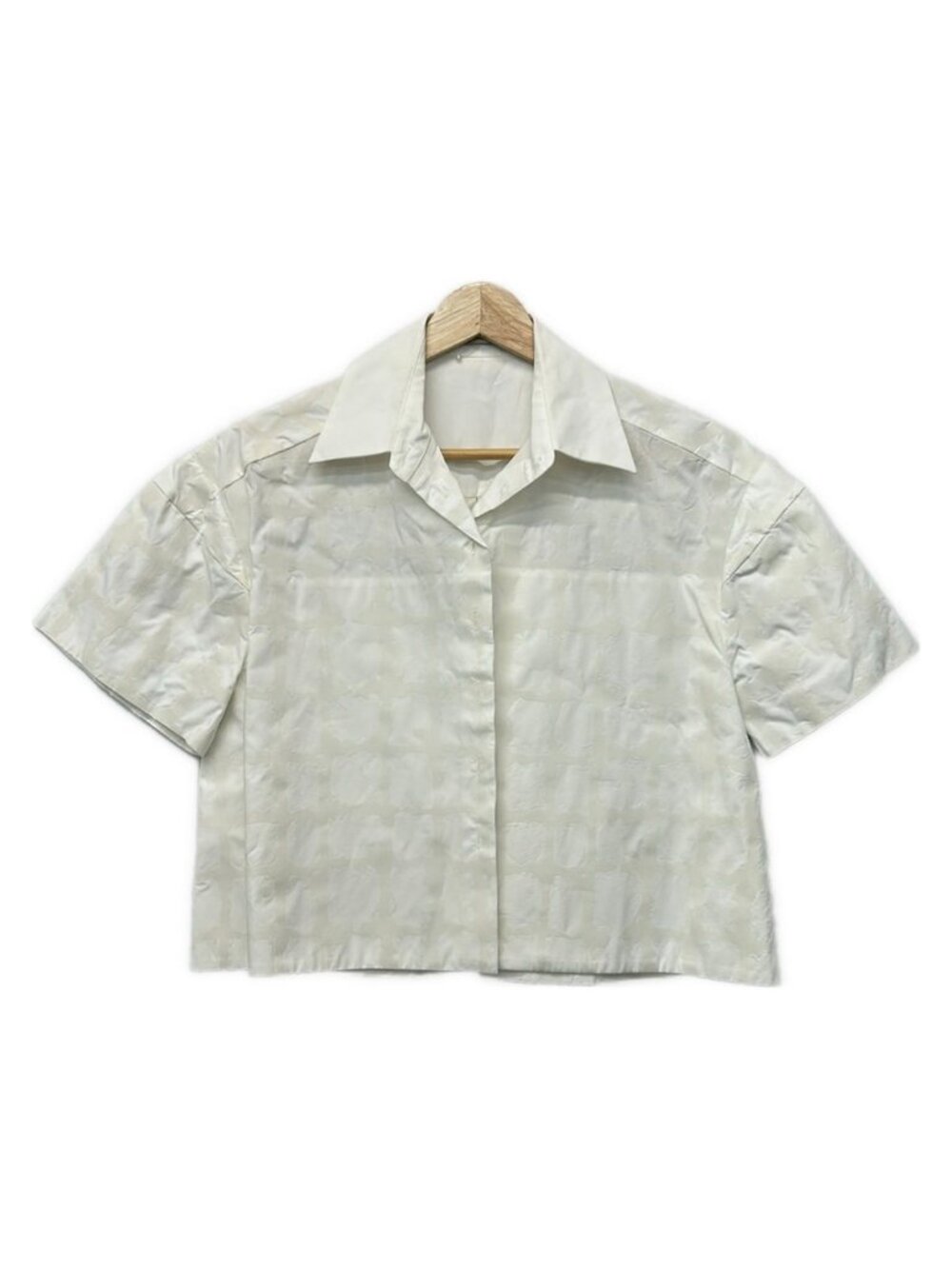 Balenciaga Short Sleeve Shirt Blouse S Ivory White